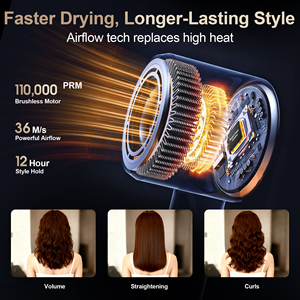 เครื่องม้วนผมแบบไร้แปรงถ่าน 6-in-1 ผลิตจากอลูมิเนียมอัลลอยด์ หมุนอัตโนมัติ กำลังไฟ 1300 วัตต์ ปรับความเร็วได้ 3 ระดับ รุ่น <span class=keywords><strong>PUDU</strong></span> PD004 - Product Image 6