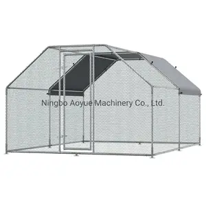 Hotsale Chicken Coop Galvanized Metal Hen House Large Rabbit Hutch Poultry Cage Pen Backyard with Cover
