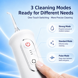 Offre Spéciale – <span class=keywords><strong>Hydropulseur</strong></span> de Voyage Pliable IPX7 Sans Fil avec 3 Niveaux de Pression et 4 Embouts de Jet – Nettoyeur <span class=keywords><strong>Dentaire</strong></span> à Eau - Product Image 3