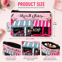 Pochette cosmétique personnalisée en néoprène, pochette de maquillage à sublimation, étui organisateur à fermeture éclair, trousse de toilette de voyage avec impression intégrale