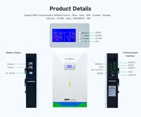 Système de batterie de stockage d'énergie solaire au lithium 48V LiFePO4 5-15kWh 100-300Ah à cycle profond, avec communication CAN, montage mural, certifié CE