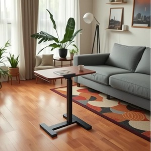 Table de bureau réglable en hauteur hydraulique, réversible et mobile <span class=keywords><strong>Kingpower</strong></span>, avec roulettes, pour ordinateurs (matériau MDF) - Product Image 3