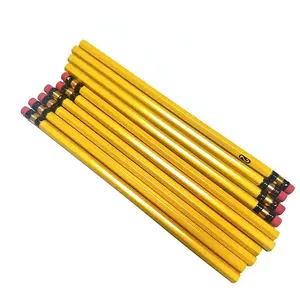 定制便宜的黄色2号铅笔，带橡皮擦HB 2B 2h六角形木制散装7.5 ''2 # 木制学校办公室铅笔