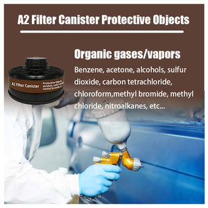 Set Masker Gas Full <span class=keywords><strong>Face</strong></span> MF14 dengan Filter A2, <span class=keywords><strong>Respirator</strong></span> Anti Uap Organik untuk Peralatan Keselamatan Kerja Cat Semprot dan Bahan Kimia - Product Image 6