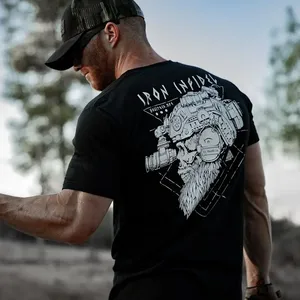 Maglietta American Beard Warrior Tactical Skull T-shirt Nuova maglietta da uomo casual in cotone 100% a maniche corte con scollo a O - Product Image 6