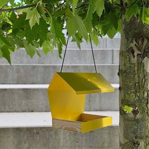 Mangeoire à oiseaux suspendue JH-Mech 23* 21*18cm 0,76kg avec toit résistant aux intempéries, décoration de jardin, mangeoire à oiseaux sauvages en métal - Product Image 4