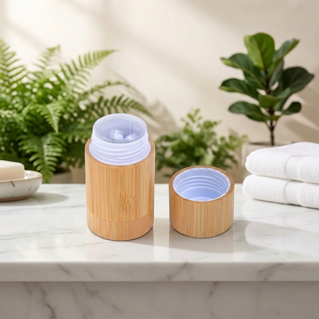 Natural Bamboo Container Refillable Deodorant Stick Bottle Eco-Friendly Bamboo Cosmetic Care Packaging