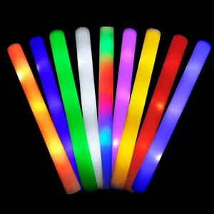 High Quality Flashing Glow in The Dark Party Cheer Tube Light Up Foam Stick Wedding Christmas Valentines Day LED Glow Sticks