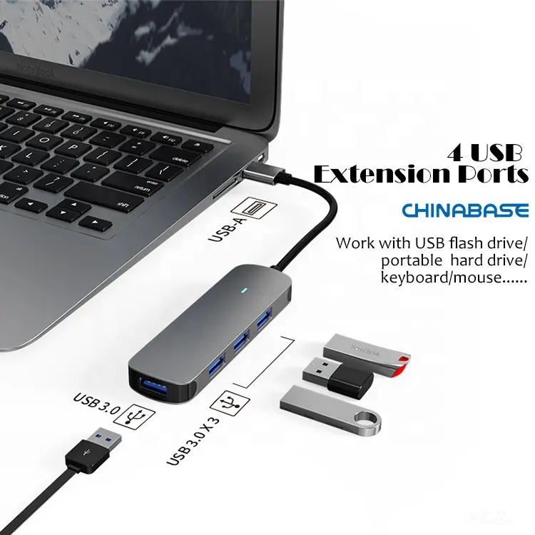 4 cổng USB 3.0 HUB Multiport USB Expander Dongle Adapter cho Máy Tính Xách Tay PC ổ đĩa flash máy in USB Splitter máy ảnh bàn phím chuột