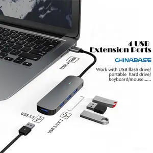 4 Port USB 3.0 Hub Multiport USB genişletici Dongle adaptörü Laptop için PC Flash sürücü yazıcı USB Splitter kamera klavye fare