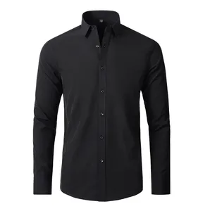 OEM/ODM Wholesale Plain Black White Full Sleeve Formal Button Down Shirts For Men