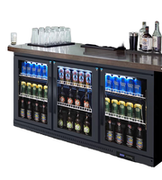 Réfrigérateur commercial vertical pour boissons avec refroidissement par ventilateur, 3 portes, pour bar et vitrine en verre