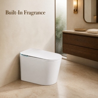 Système de toilette intelligent WC électrique avec bidet intégré, chasse d'eau à capteur, siège chauffant, couvercle automatique et télécommande