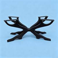 Pieds de meubles robustes sur mesure, pieds de table en acier, base en métal, pieds de table à manger, pieds de table basse, pieds de table araignée noirs à cadre croisé