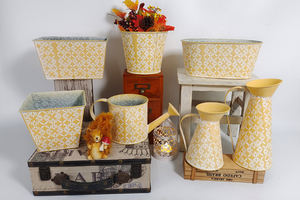 中国批发现代规则图案有定制压花锌花盆 - Product Image 2