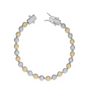 Magnifique bracelet tennis en diamants, taille brillant rond, argent 925, diamants de laboratoire certifiés IGI - Product Image 1