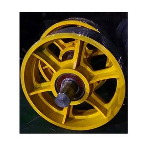 รอกนำทางลิฟต์สำหรับเครื่องขับเคลื่อนลิฟต์ ทำจากเหล็กหล่อ ใช้สำหรับติดตั้งบนตัวลิฟต์และรอกถ่วงน้ำหนัก - Product Image 1