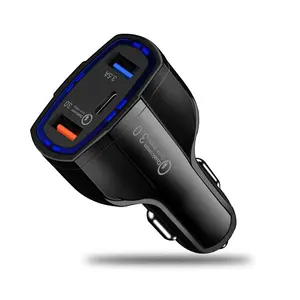 Mobile Accessories usb multi car Charger QC3.0 USB 3.1A USB C 3 Ports Car Charger with 1 Type-C Port PD Car Charger adapter