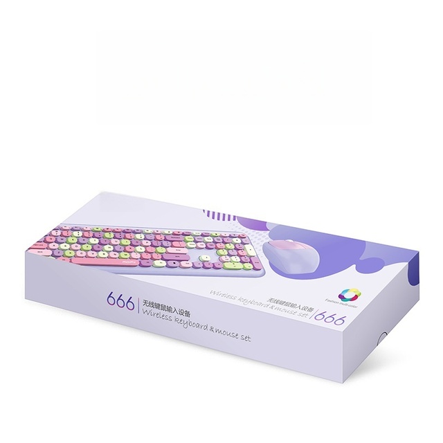 MQ Gaming Wireless RGB Backlit Ergonomic Keyboard and Mouse Set for Girls-Cute Chocolate Style & Colorful Keyboard