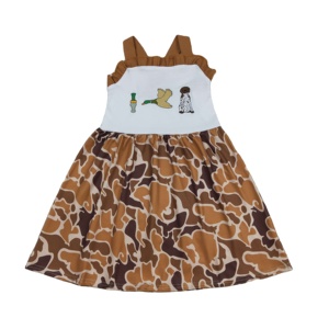 ชุดเดรสเด็กผู้หญิงแขนกุดทรงเอไลน์ปักลายเป็ดมัลลาร์ดลายดอกไม้จากร้าน RTS Boutique พร้อมระบายชายกระโปรง สำหรับฤดูร้อน ขายส่ง - Product Image 1