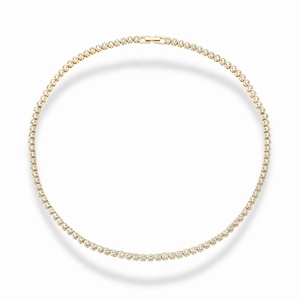 14k <strong>Gold</strong> Vermeil White <strong>Sapphire</strong> Tennis <strong>Necklace</strong> Fashion Jewelry Fine <strong>Necklaces</strong> for Women Anti Tarnish S925 Silver <strong>Necklaces</strong> - Product Image 1