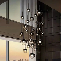 Luminaire suspendu LED en aluminium, design moderne, pour hôtel, bar, couloir, restaurant, escalier, décoration intérieure, personnalisable