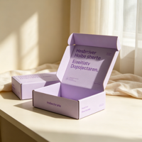 Boîte d'expédition pliable personnalisée SHIRUN en carton robuste violet pour vêtements, bijoux, emballage cadeau avec logo