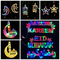 Arabe Islamisme Musulman Led Ornements Muraux Suspendus Mosquée Temple Lune Croissant Ramadan Moubarak Décor Lumières
