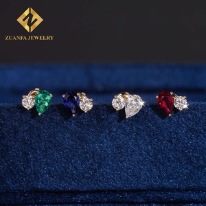 Oferta Especial: Pendientes de Oro de 10K con Dos Diamantes Cultivados en Laboratorio NGIC VVS, Cierre de Rosca, Engaste de Garra, Joyería para Mujer - Product Image 2