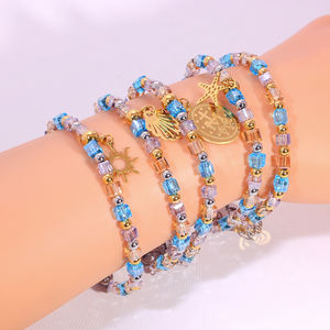 Venta al por mayor bohemio vintage verano con cuentas para <span class=keywords><strong>pulsera</strong></span> hecho a mano colorido animal patrón cuentas <span class=keywords><strong>ajustable</strong></span> de acero inoxidable - Product Image 6