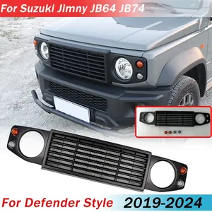 Car Front <b>For</b> Jimny JB64 JB74 2019-2024 <b>For</b> Style Racing <b>Mesh</b> Grille <b>Grills</b> Cover Body Kit Exterior - Product Image 1