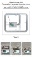 Kit d'éclairage de plafond à ventilateur LED dimmable KP_Triac 24/36/48W ETL, module de remplacement 3CCT sélectionnable 120V 230V Conforme ERP