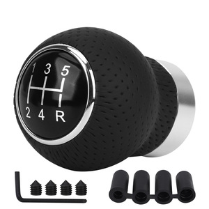 Car Gear <b>Shift</b> <b>Knob</b> 5 Speed Universal Leather Ergonomic Design For Manual Transmission Vehicles - Product Image 2