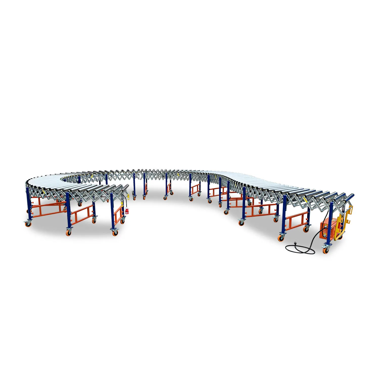 Economic Type Flexible Roller Conveyor / Telescopic Roller Conveyor Line