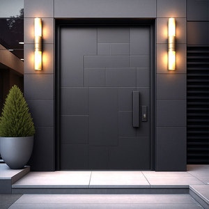 <span class=keywords><strong>Porte</strong></span> <span class=keywords><strong>d</strong></span>'<span class=keywords><strong>entrée</strong></span> extérieure moderne de <span class=keywords><strong>haute</strong></span> qualité à ouverture latérale <span class=keywords><strong>avec</strong></span> fer forgé simple pour villas - Product Image 1