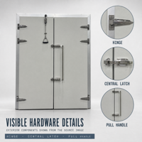 Porte à double battant semi-rebattable pour chambre froide, entrée de chambre froide pour la réfrigération commerciale