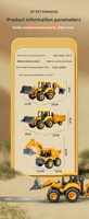 Jouet d'excavatrice à inertie en plastique pour enfants, modèle de camion à benne basculante à pousser à l'échelle 1:5 pour garçons