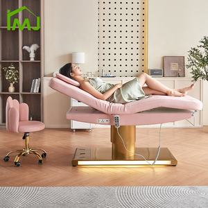 <span class=keywords><strong>Table</strong></span> de soin du visage de salon de cosmétique, <span class=keywords><strong>table</strong></span> de beauté électrique incurvée, lit pour les cils - Product Image 4