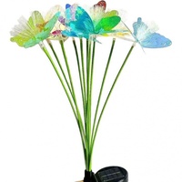 Lampe solaire extérieure à fibres optiques en forme de papillon, best-seller transfrontalier, colorée, pour jardin, paysage, décorative, à poser au sol/gazon