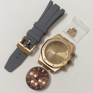 41Mm Trường Hợp Đồng Hồ Với Dây Đeo Cao Su Với 31.8Mm Quay Số Và Tay Xem Các Bộ Phận Bướm Khóa Cho Vk63 Phong Trào - Product Image 1