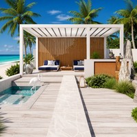 Pergola Bioclimatique en Aluminium au Design Moderne, à Lames Orientables, pour Jardin Extérieur, en PVC, Revêtement Poudré, Écologique, Résistante au Vent, Livraison Gratuite