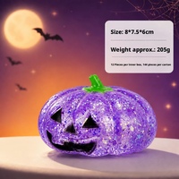 Jouet à presser Citrouille Scintillante d'Halloween en TPR Souple Anti-stress, Cadeau Nouveauté pour Fête d'Halloween pour Enfants et Adultes