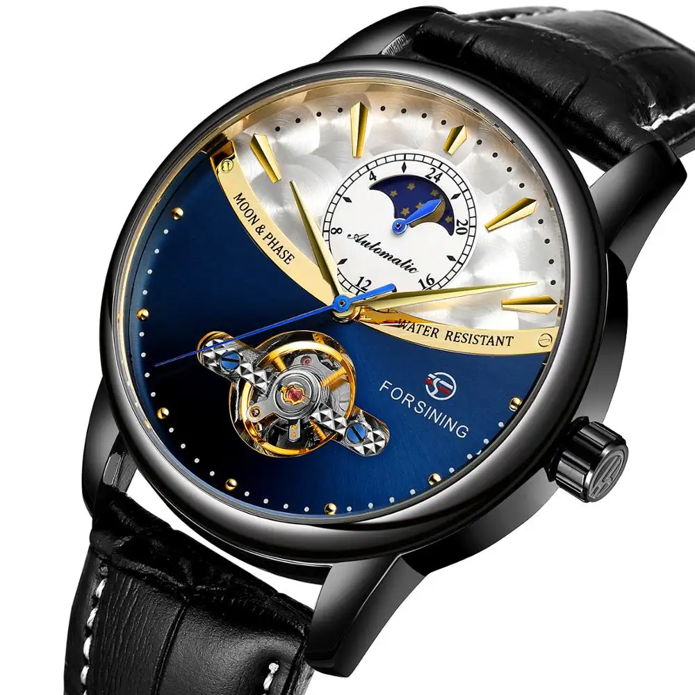 2022, китайский завод Forsining, новый дизайн, высококачественные часы, автоматические водонепроницаемые мужские часы с фазой Луны