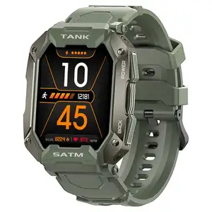 KOSPET TANK M1 jam tangan pintar, arloji Cerdas olahraga pelacak detak jantung tekanan darah 5ATM & IP69K tahan air