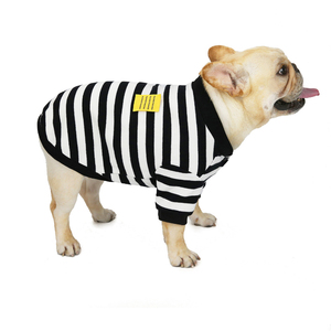 Felpa con cappuccio in pile per cani a strisce per abbigliamento per animali domestici fornita in fabbrica in cina per <span class=keywords><strong>Bulldog</strong></span> <span class=keywords><strong>francese</strong></span> - Product Image 3