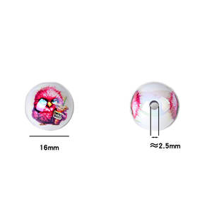 16mm <b>Acrylic</b> Double-Sided Printed Chicken Pattern Mixed Color Beads DIY Mobile Phone String Keychain Stringing <b>Pen</b> Accessory - Product Image 2