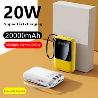 Mini Banco de Energía Portátil con Carga Rápida y Cable, Pantalla Digital, Cargador Portátil Pequeño para iPhone