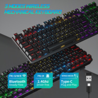 Yeni oyun kablosuz mekanik klavye ve fare Combo RGB arkadan aydınlatmalı USB arayüzü ile tak & çalıştır için bilgisayar masaüstü