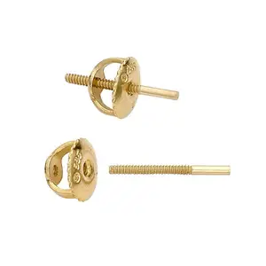 Großhandel 14K Solid Gold Medium Screw Post & Backing Screw Ohrring rücken für Ohrring Schmuck Zubehör