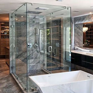 Noir sans cadre verre acier Double face salle de <span class=keywords><strong>douche</strong></span> porte en verre poignée panneau salle de bain <span class=keywords><strong>douche</strong></span> porte en verre - Product Image 1